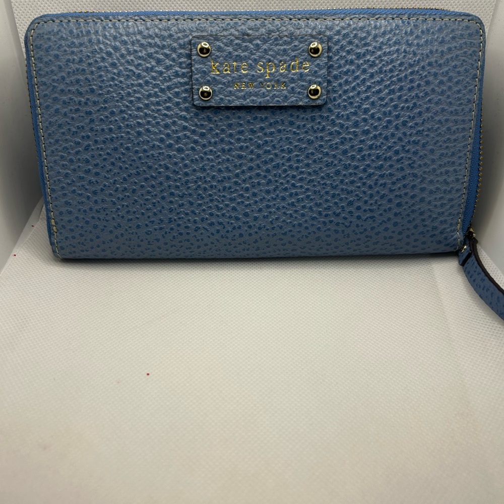 Kate Spade Blue Pebbled Leather Wallet